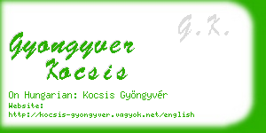 gyongyver kocsis business card